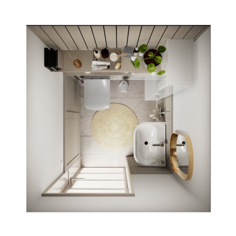 Væghængt vask GoodHome Cavally 40 x 56 cm med hul til armatur