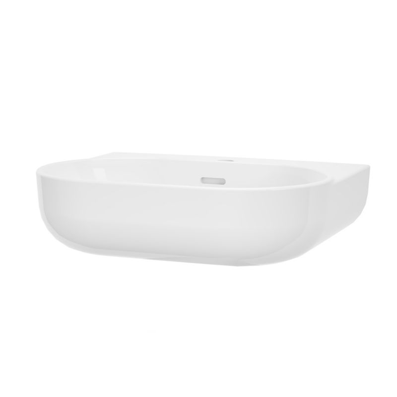 Væghængt Håndvask 55 x 45 cm Hvid Oval Keramik