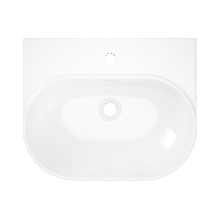 Væghængt Håndvask 55 x 45 cm Hvid Oval Keramik