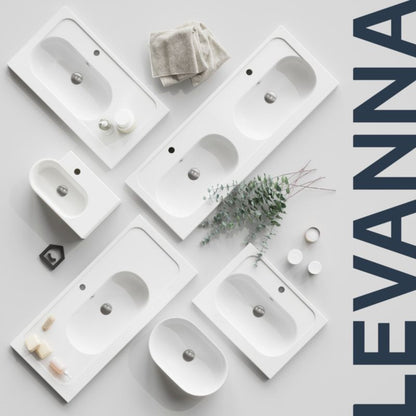 GoodHome Levanna væghængt håndvask 47 x 29,5 cm hvid