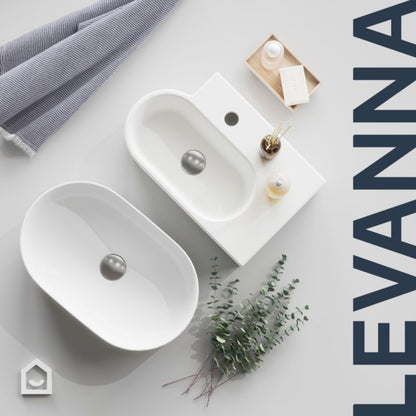 GoodHome Levanna væghængt håndvask 47 x 29,5 cm hvid
