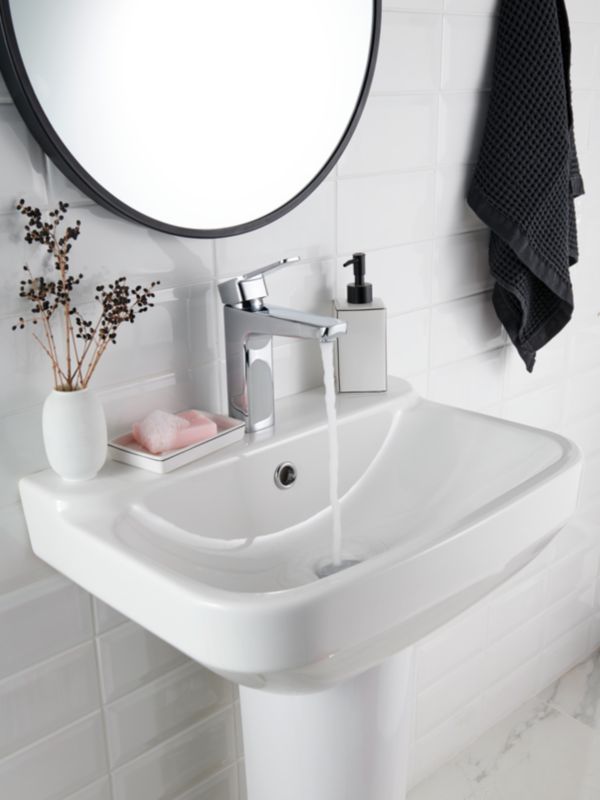 Væghængt Håndvask 40 x 56 cm med Armaturhul Hvid