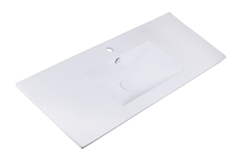 Rektangulær Vask Neva 120x46 cm Hvid Højglans med Armaturhul