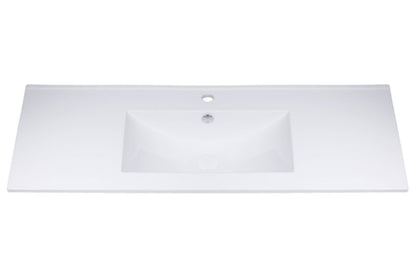 Rektangulær Vask Neva 120x46 cm Hvid Højglans med Armaturhul