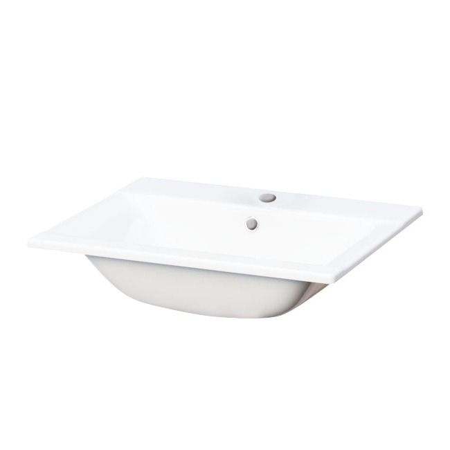 Indbygget vask Cooke&Lewis Faros keramisk 60 x 45 cm hvid