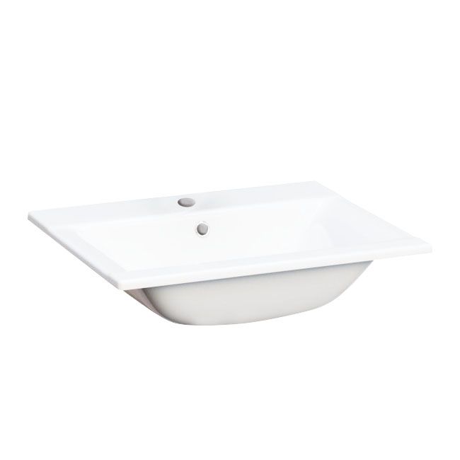 Indbygget vask Cooke&Lewis Faros keramisk 60 x 45 cm hvid
