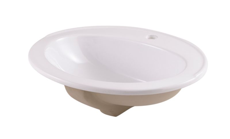 Keramisk Indbygningsvask Tyne Oval 56,5x47,3 cm Hvid