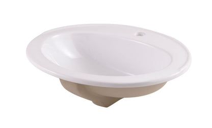 Keramisk Indbygningsvask Tyne Oval 56,5x47,3 cm Hvid