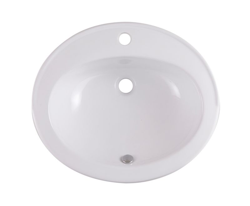 Keramisk Indbygningsvask Tyne Oval 56,5x47,3 cm Hvid