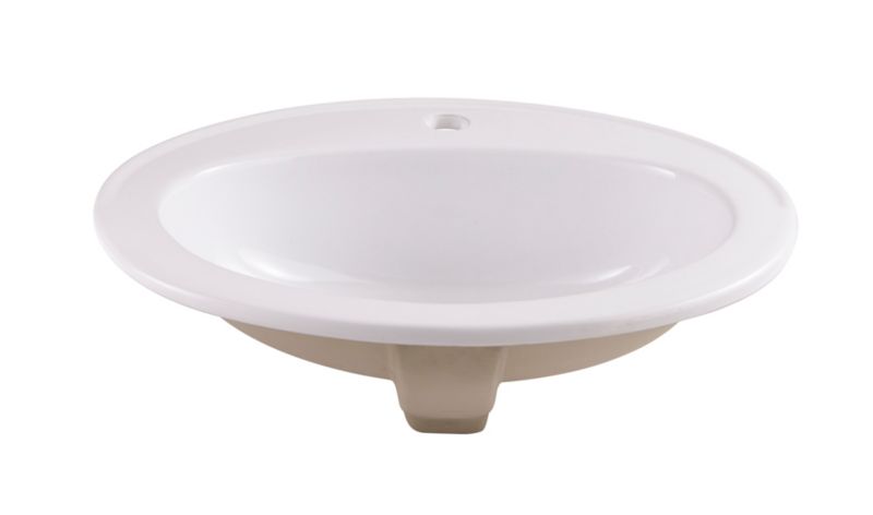 Keramisk Indbygningsvask Tyne Oval 56,5x47,3 cm Hvid