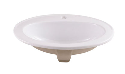 Keramisk Indbygningsvask Tyne Oval 56,5x47,3 cm Hvid