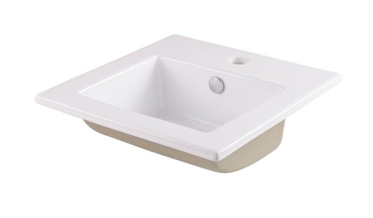 Indbygget vask GoodHome Tahoe keramisk 42,5 x 42,5 cm hvid