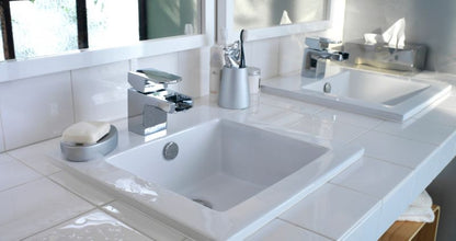 Indbygget vask GoodHome Tahoe keramisk 42,5 x 42,5 cm hvid