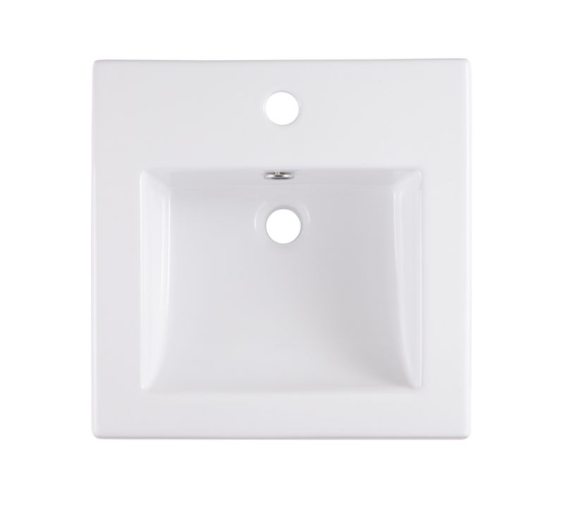 Indbygget vask GoodHome Tahoe keramisk 42,5 x 42,5 cm hvid