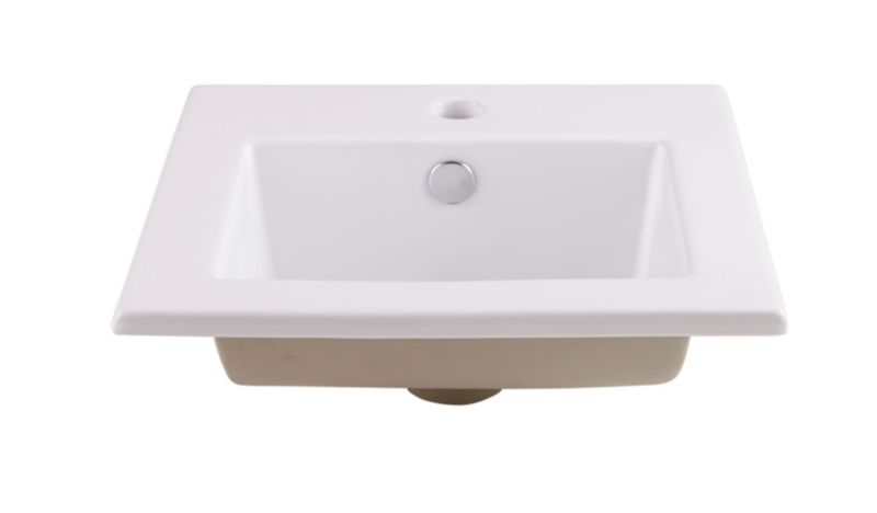 Indbygget vask GoodHome Tahoe keramisk 42,5 x 42,5 cm hvid