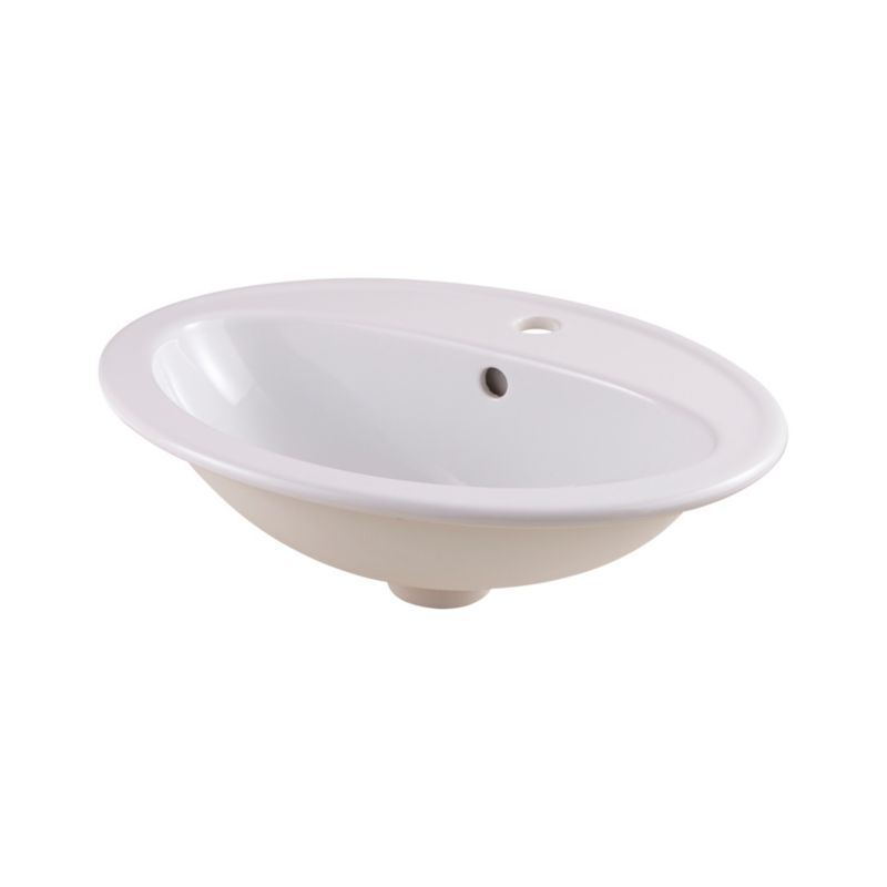 Indbygget vask GoodHome Turso keramisk 53,5 x 41 cm hvid