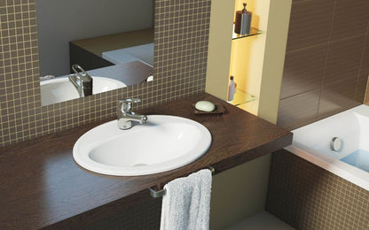 Indbygget vask GoodHome Turso keramisk 53,5 x 41 cm hvid
