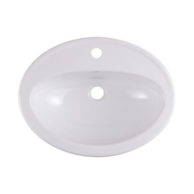 Indbygget vask GoodHome Turso keramisk 53,5 x 41 cm hvid