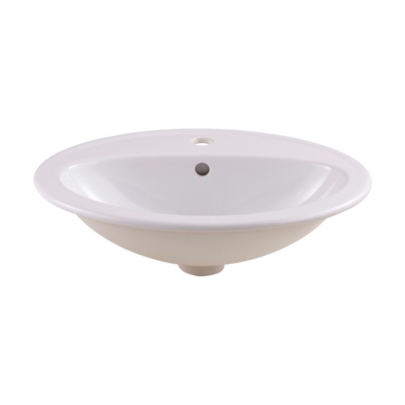 Indbygget vask GoodHome Turso keramisk 53,5 x 41 cm hvid