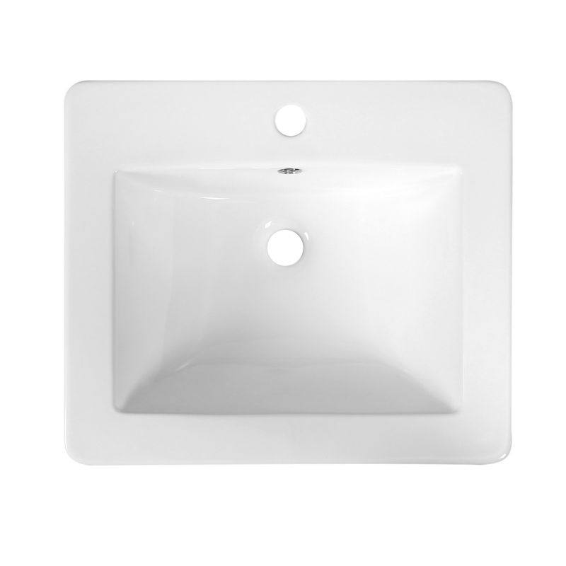Indbygget vask Kerra KR-530 rektangulær hvid med hul til armatur, 1 stk.