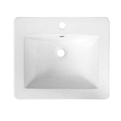 Indbygget vask Kerra KR-530 rektangulær hvid med hul til armatur, 1 stk.