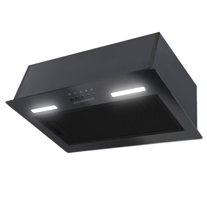 Underbygningsemhætte 52 cm Sort Glas BT-236
