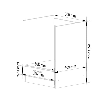 Underskab til Ovn 60x55x82 cm Grafit Grå Mat