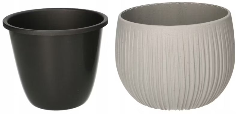 Urtepotteskjuler 14,5x11 cm Betonlook Sort