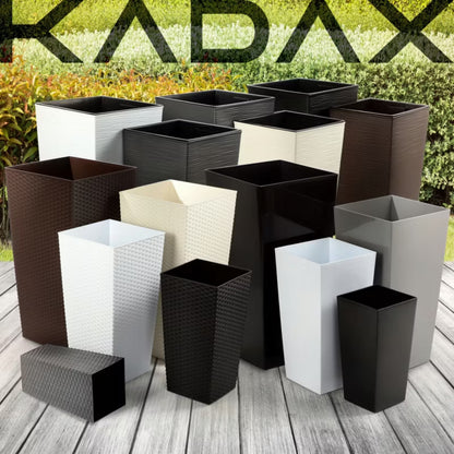 Urtepotteskjuler 18x36 cm Høj Sort Blank med Indsats