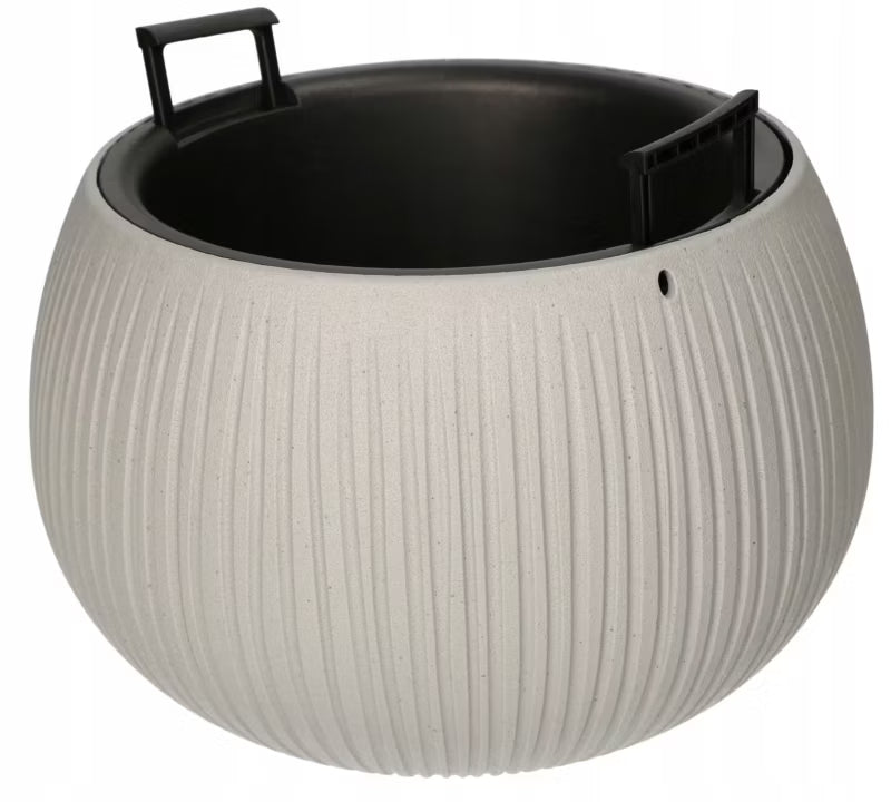Urtepotteskjuler 24x16 cm Betonlook Sort