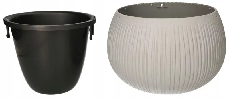Urtepotteskjuler 24x16 cm Betonlook Sort