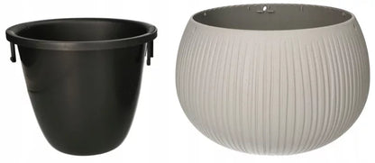 Urtepotteskjuler 24x16 cm Betonlook Sort