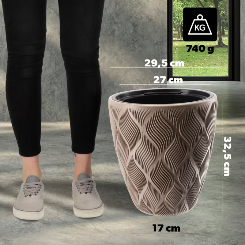 Urtepotteskjuler 29x29x32,5 cm Beige med Indsats