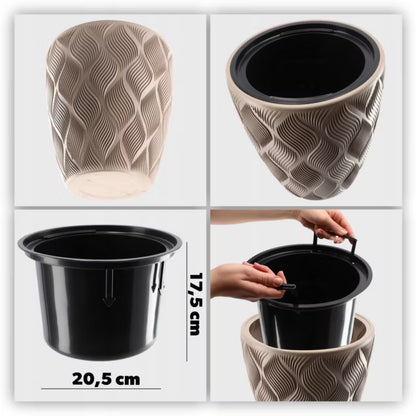 Urtepotteskjuler 29x29x32,5 cm Beige med Indsats