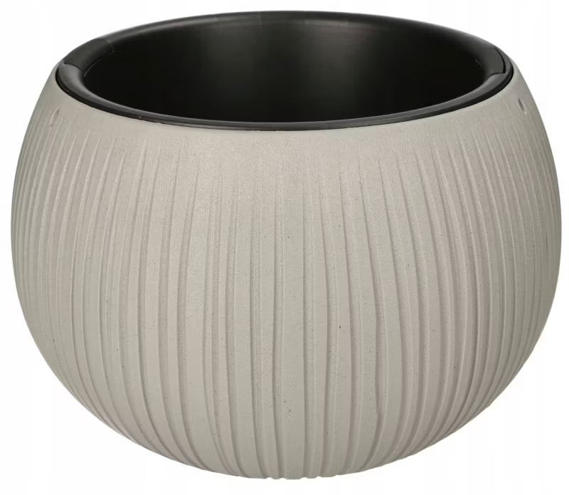 Urtepotteskjuler Betonlook 29x20 cm Sort med Indsats