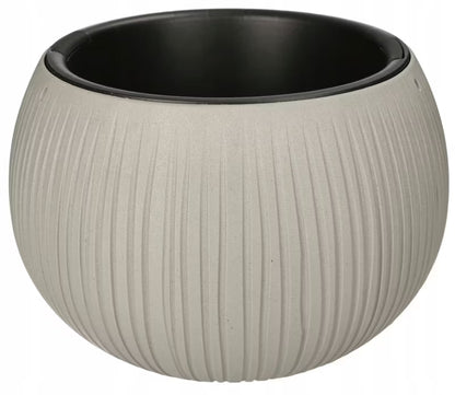 Urtepotteskjuler Betonlook 29x20 cm Sort med Indsats