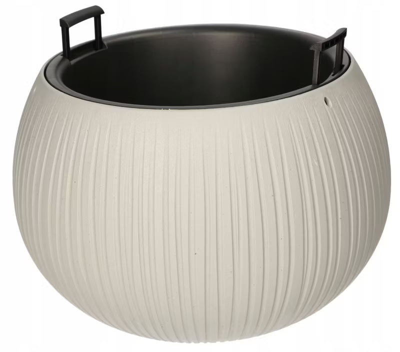 Urtepotteskjuler Betonlook 29x20 cm Sort med Indsats