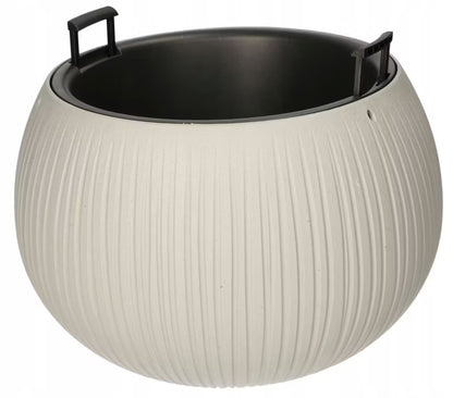 Urtepotteskjuler Betonlook 29x20 cm Sort med Indsats