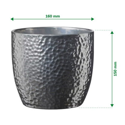 Urtepotteskjuler Boston 14 cm Sølv Keramik