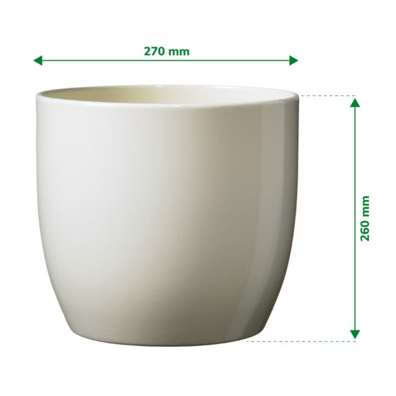 Urtepotteskjuler Keramik 26 cm Creme Rund