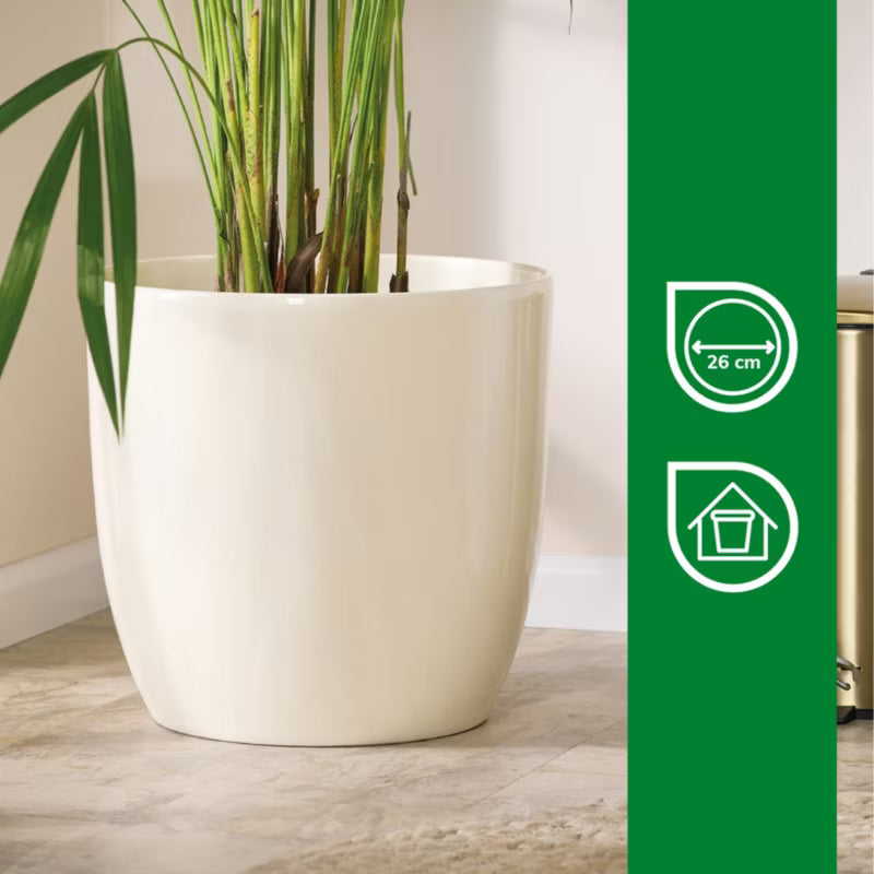 Urtepotteskjuler Keramik 26 cm Creme Rund
