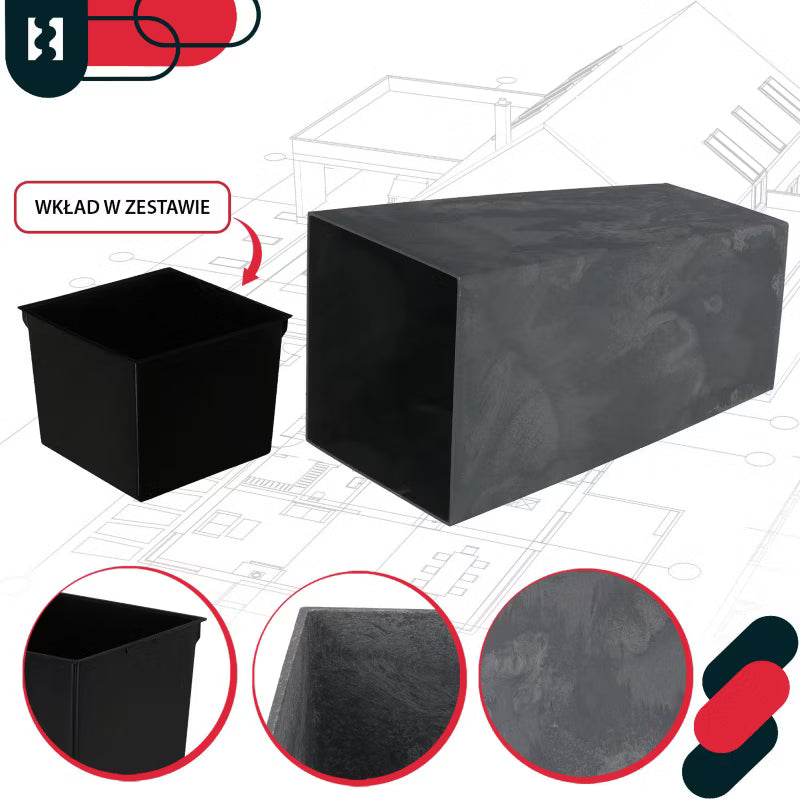 Urtepotteskjuler med Indsats 17x17x32,5 cm Betonstruktur Marengo