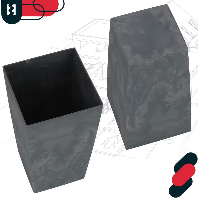 Urtepotteskjuler med Indsats 17x17x32,5 cm Betonstruktur Marengo