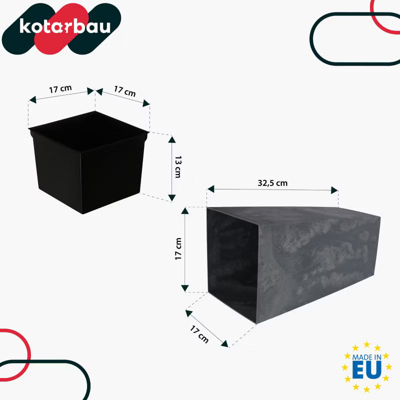 Urtepotteskjuler med Indsats 17x17x32,5 cm Betonstruktur Marengo