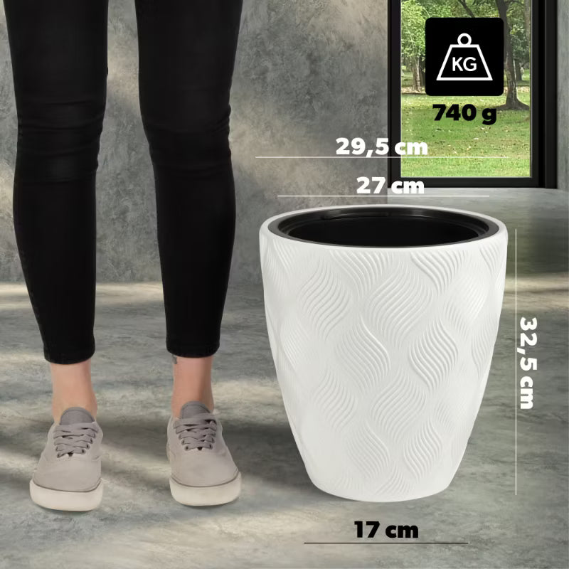 Urtepotteskjuler med Indsats 29x29x32,5 cm Hvid