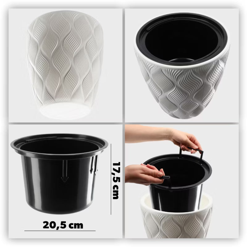 Urtepotteskjuler med Indsats 29x29x32,5 cm Hvid