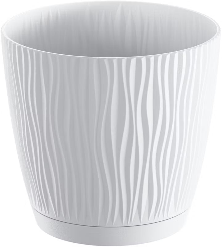 Urtepotteskjuler med Underskål Sandy Hvid