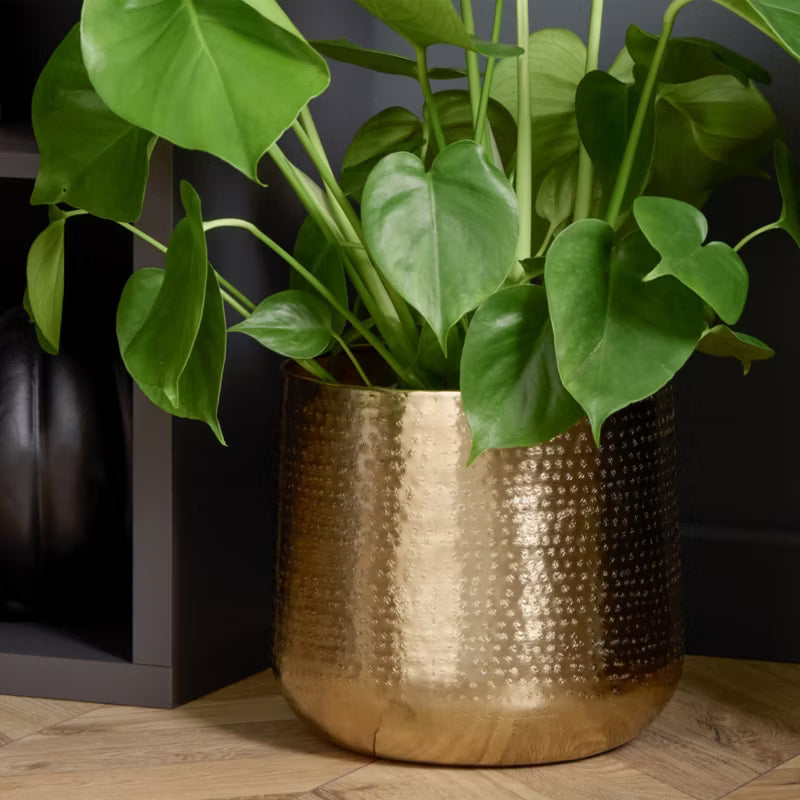 Urtepotteskjuler Metal 21 cm Guld