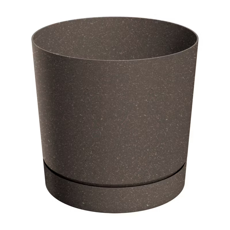 Urtepotteskjuler Tubo P Eco Wood Rund Mat Kaffe