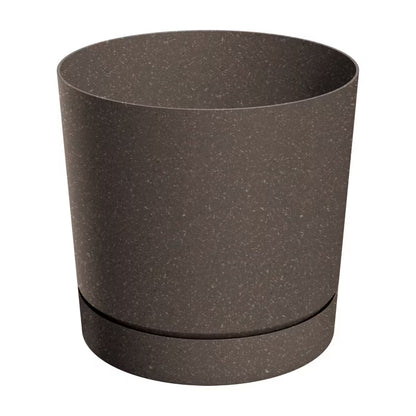 Urtepotteskjuler Tubo P Eco Wood Rund Mat Kaffe